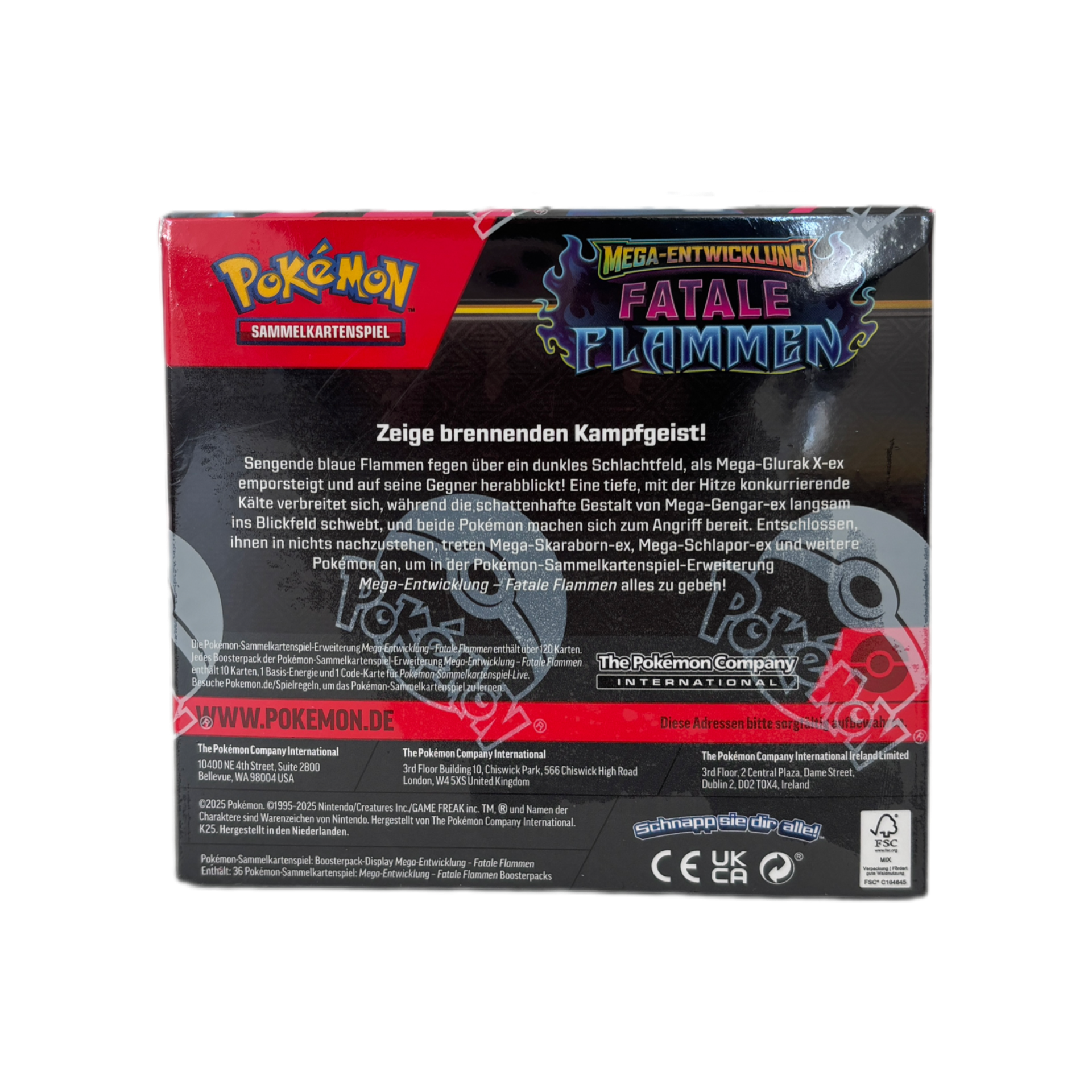 Pokémon Fatale Flammen (ME02) Display Sealed DE